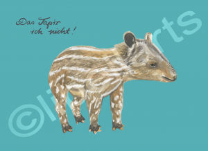 'Das Tapir ich nicht!' - Aquarell, digital nachbearbeitet